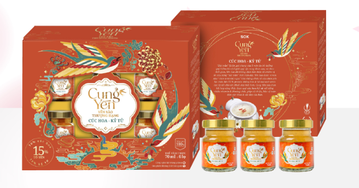 Yến sào Cúc Hoa - Kỷ Tử ( 1 HỘP 6 LỌ*70ML)